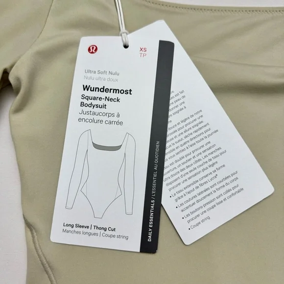 Lululemon Wundermost Ultra Soft Nulu Square Neck Long Sleeve Bodysuit - Size XS - Picture 5 of 12
